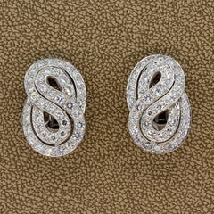 Classic Diamond Gold Infinity Clip-On Earrings