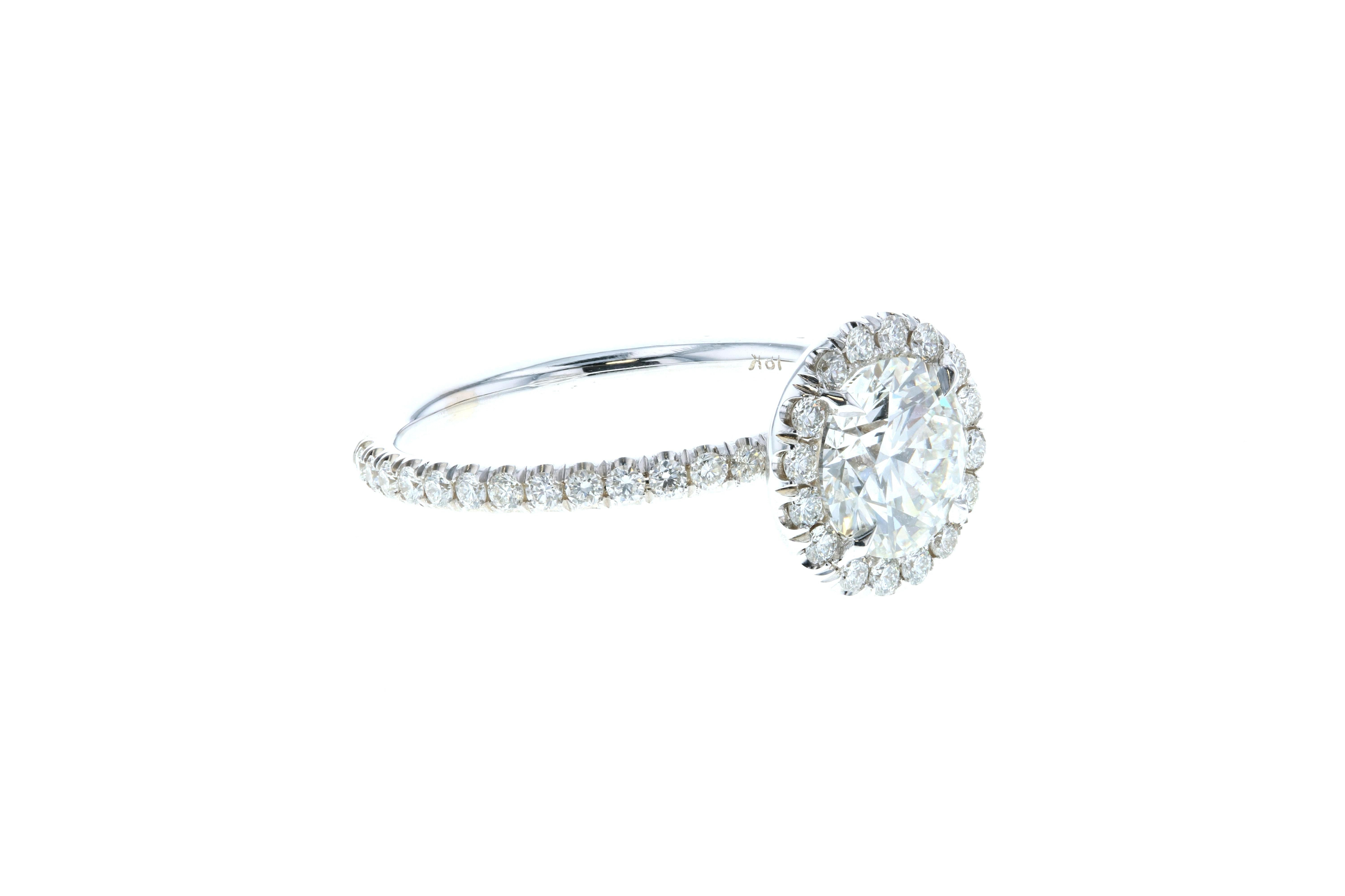 classic halo diamond engagement ring