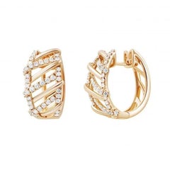 Classic Diamond Lever-Back Earrings 14K Rose Gold for Her