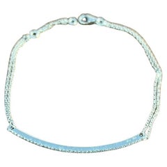 Pulsera minimalista con cadena de oro blanco de 14 quilates de líneas de diamantes clásicas