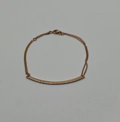 Classic Diamond Line Bar Statement 18K Gold Chain Minimalistic Dainty Bracelet