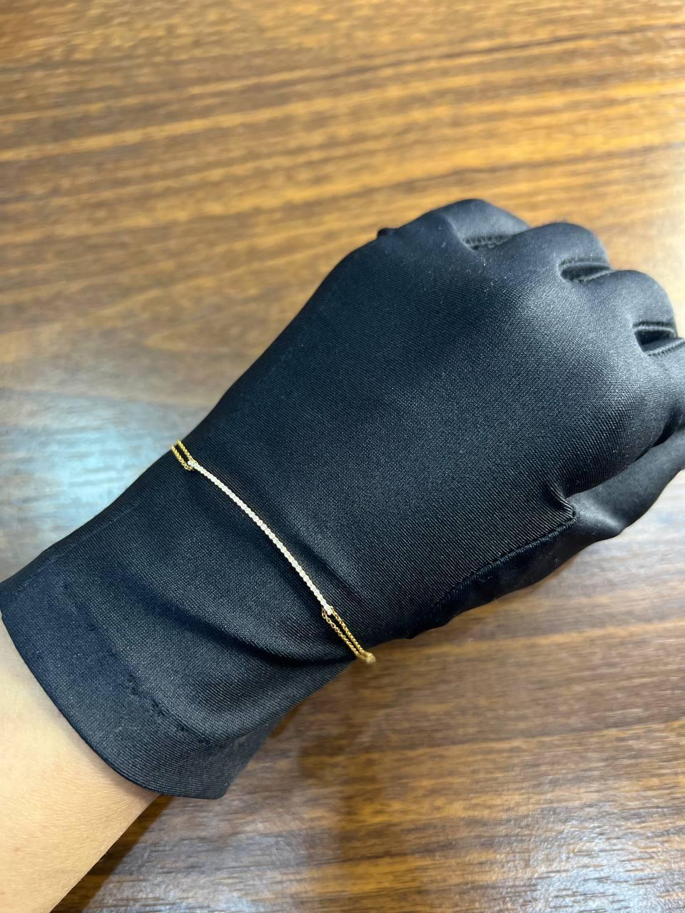 Classic Diamond Line Bar Statement 18K Gold Chain Minimalistic Dainty Bracelet en vente 3