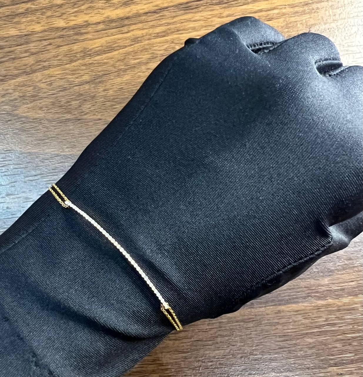 Classic Diamond Line Bar Statement 18K Gold Chain Minimalistic Dainty Bracelet en vente 4