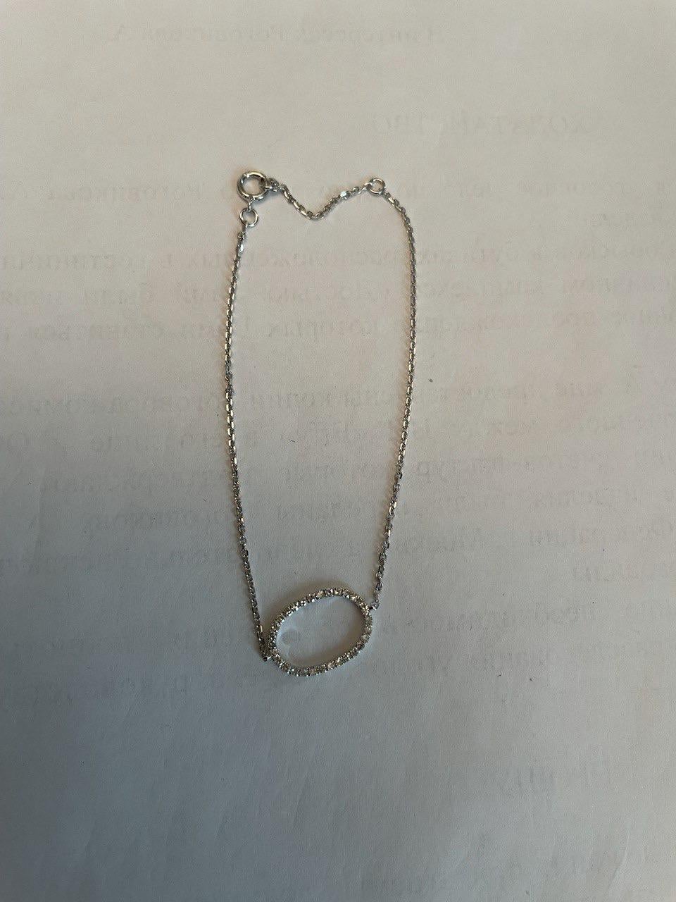 Classic Diamond Oval Shape Statement 14K White Gold Chain Minimalistic Bracelet For Sale 3