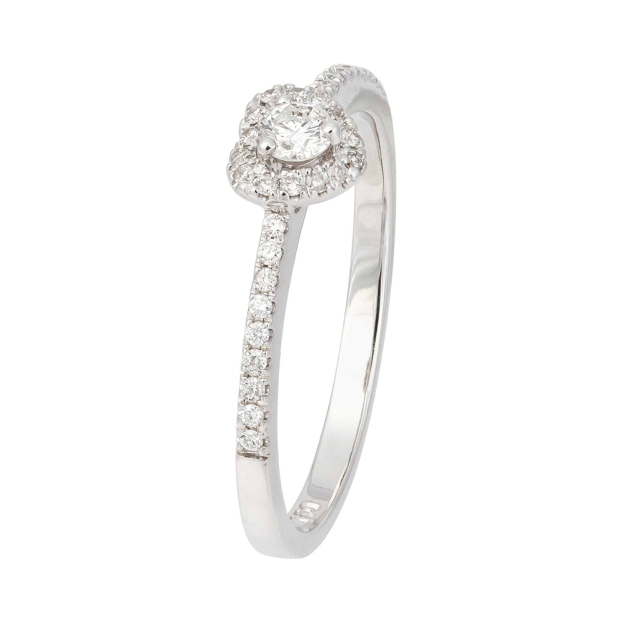 Classic Diamond Ring 18k White Gold for Her