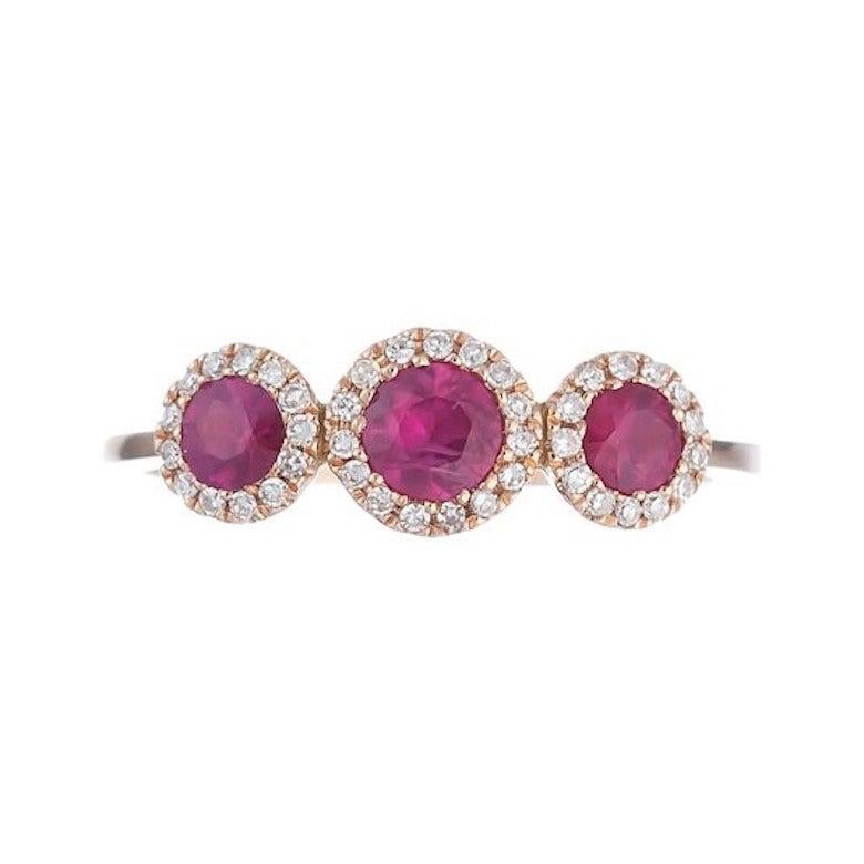 Klassische klassische Diamant-Rubin-Gelbgold-Ohrringe im Zustand „Neu“ im Angebot in Genève, GE