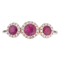 Classic Diamond Ruby Yellow Gold Ring