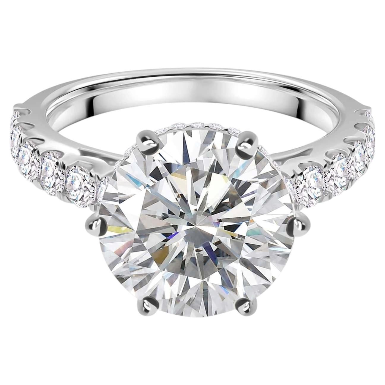 Klassischer Diamant Solitär Ring 18K Weißgold Verlobungsring für Frauen