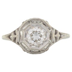 Classic Diamond Solitaire Ring in Solid 18K Gold, Round cut 4.5mm Fine Jewelry