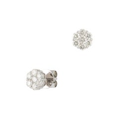 Classic Diamond Stud Earring 18K White Gold Diamond for Her