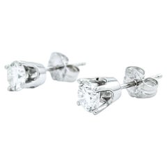 Classic Diamond Stud Earrings in 14k White Gold