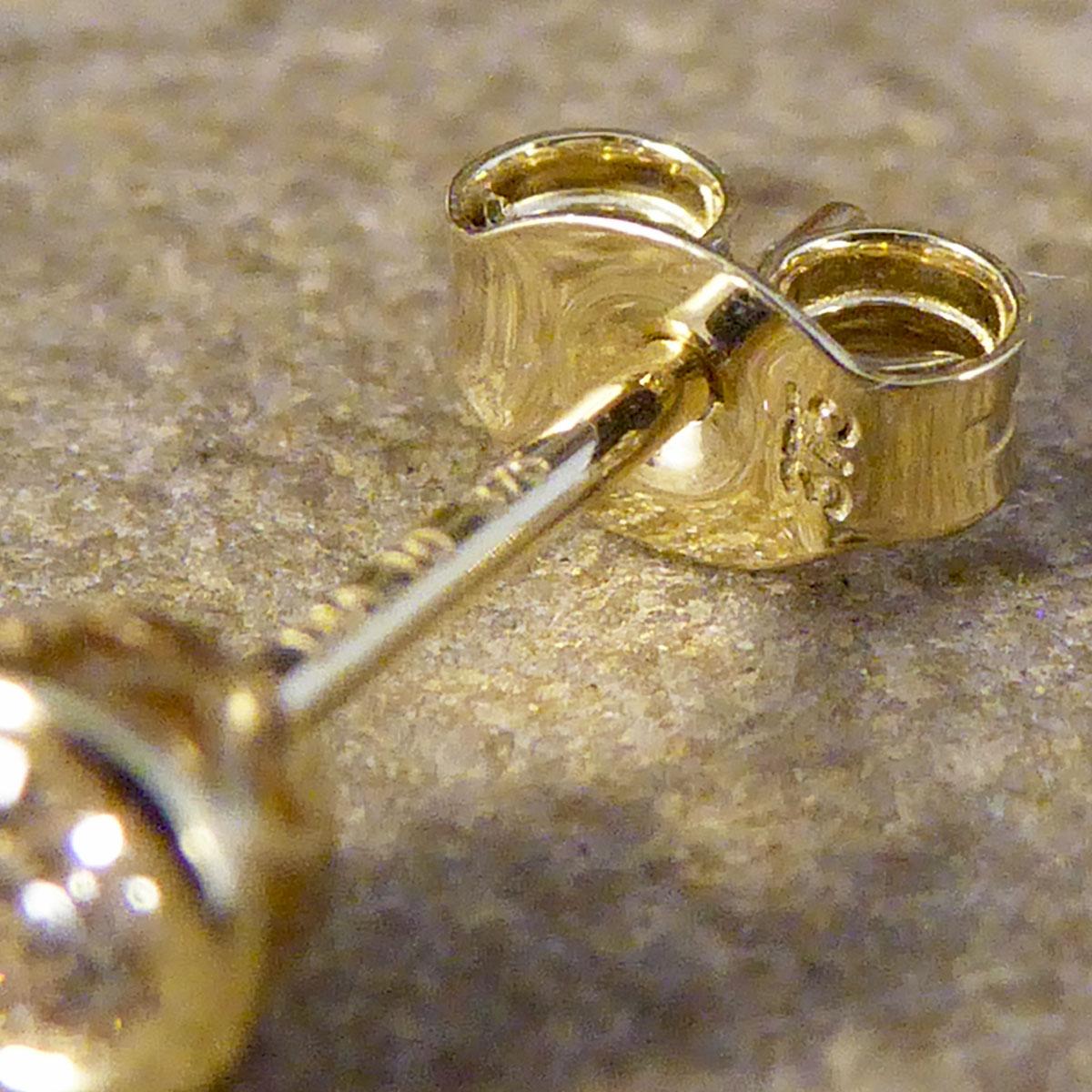 Modern Classic Diamond Stud Earrings in 9ct Yellow Gold Rub over Setting