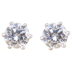 Classic Diamond Stud Earrings Weighing 1.00ct in 18ct Yellow Gold