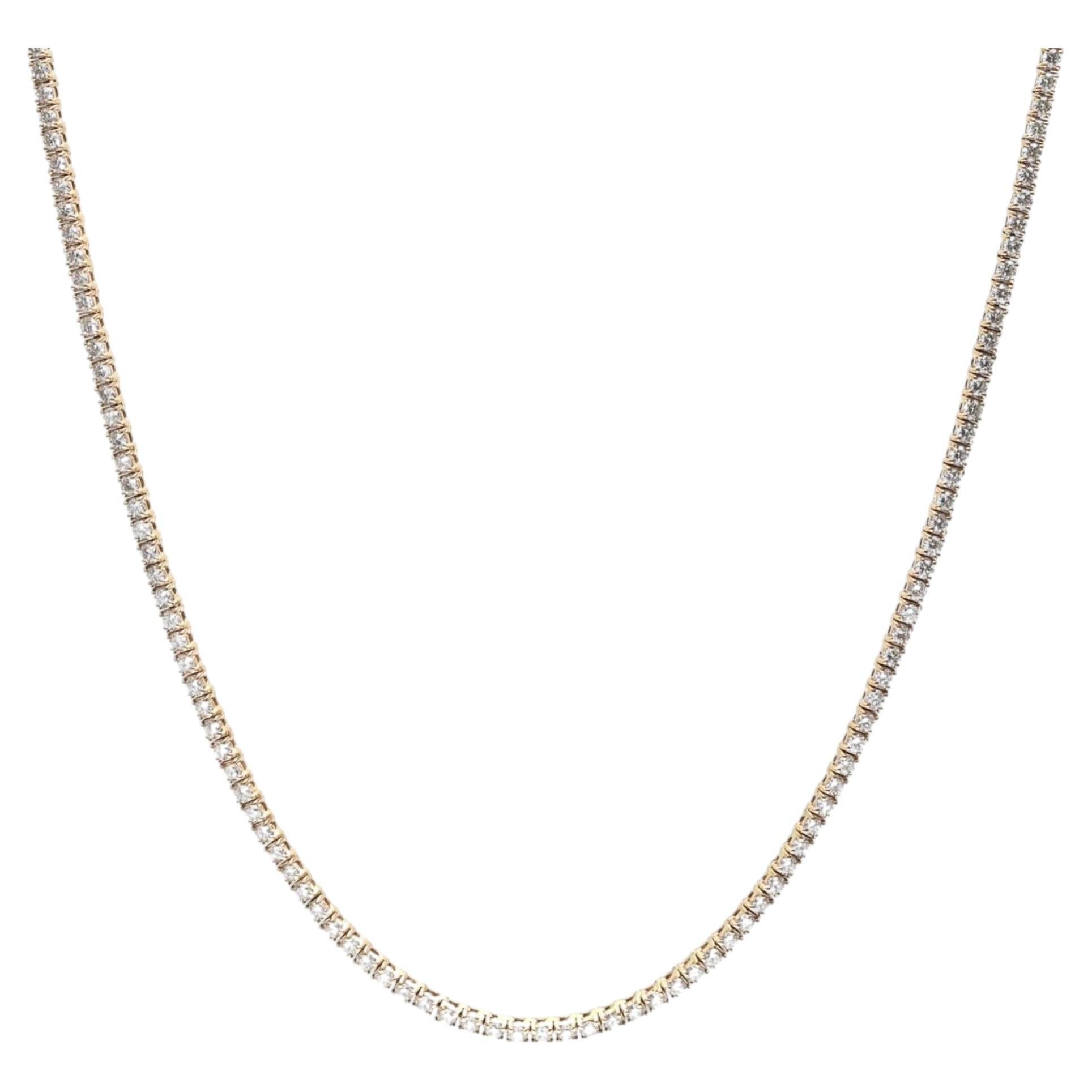 Collana classica "Tennis" con diamanti in oro giallo 18 carati