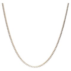 Collana classica "Tennis" con diamanti in oro giallo 18 carati