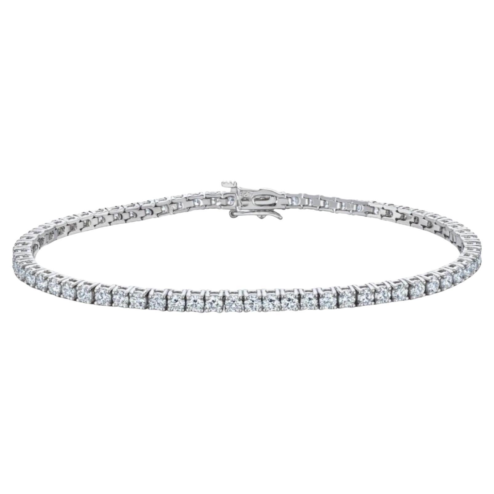 Bracelet tennis classique en diamant - 5,17 carats