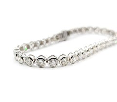Bracelet tennis classique en or blanc 14k avec diamants