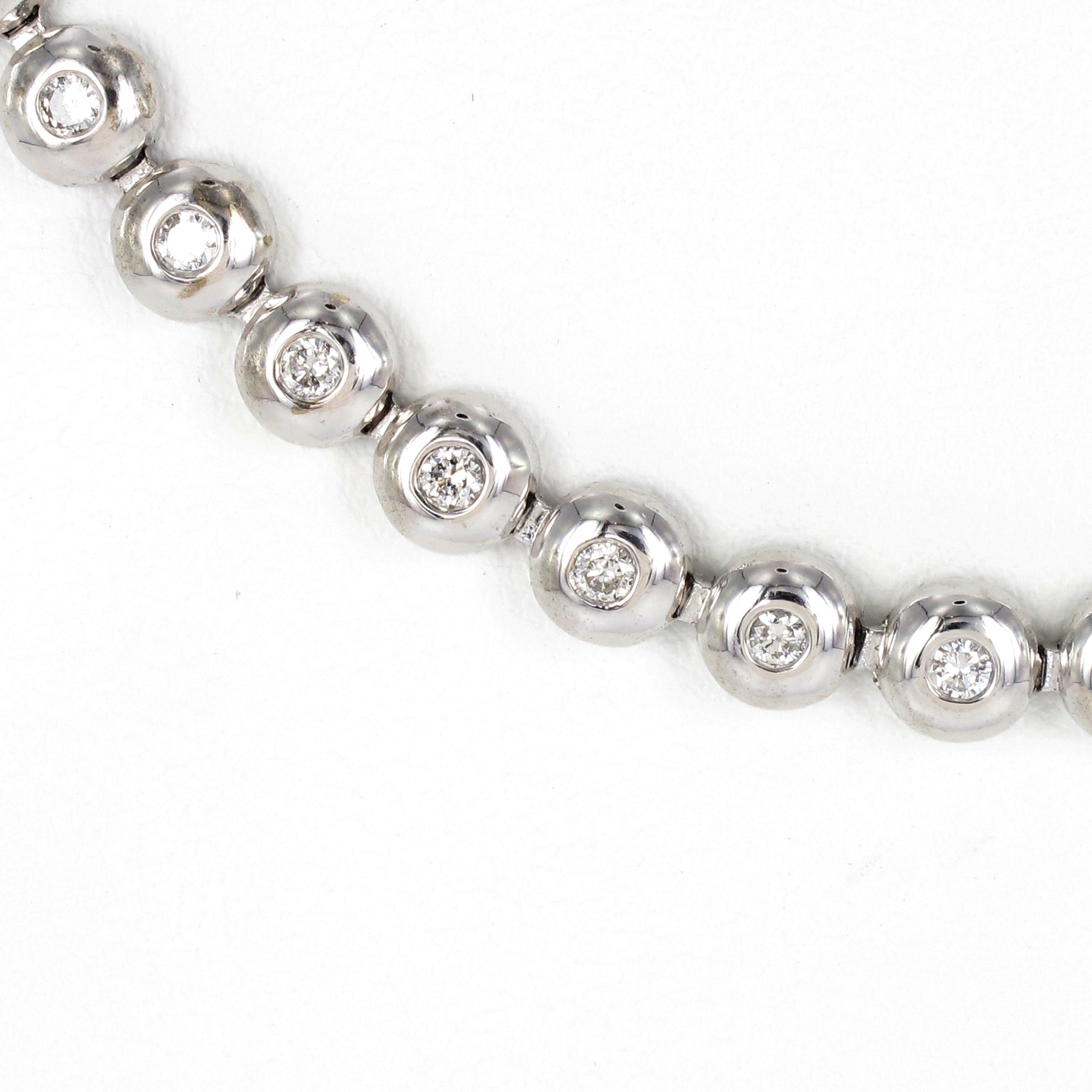 Round Cut Classic Diamond Tennis White Gold Necklace