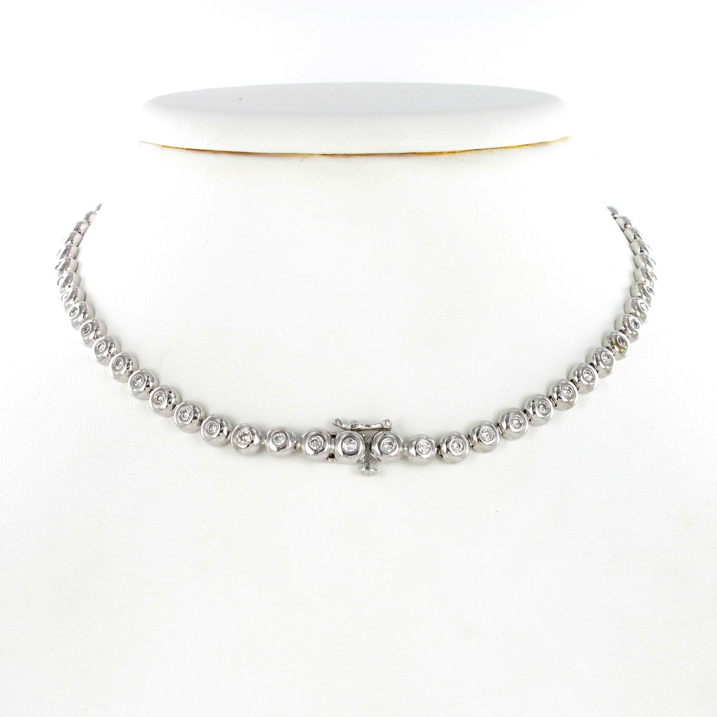 Classic Diamond Tennis White Gold Necklace 1