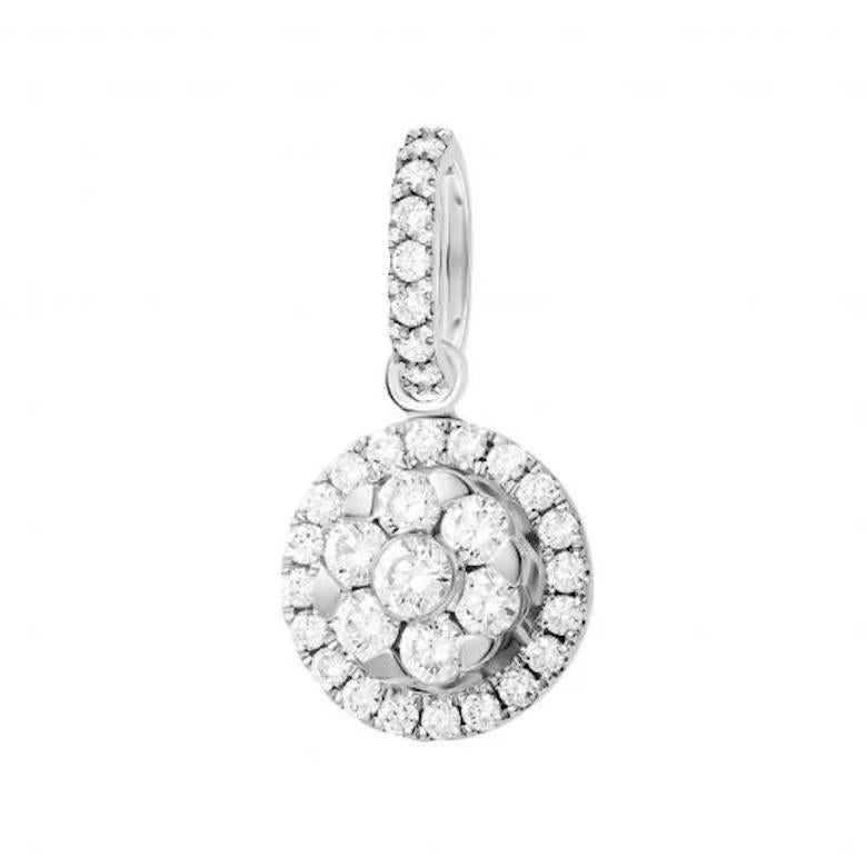 Round Cut Classic Diamond White 14k Gold Earrings for Her For Sale