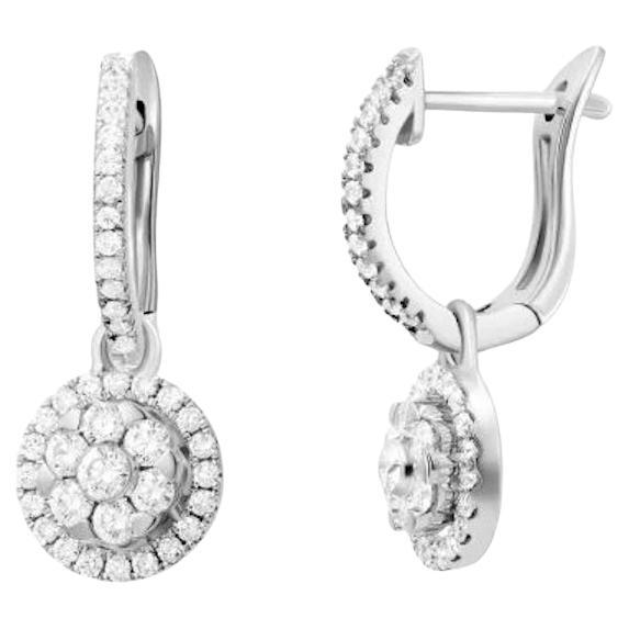 Classic Diamond White 14k Gold Earrings for Her For Sale