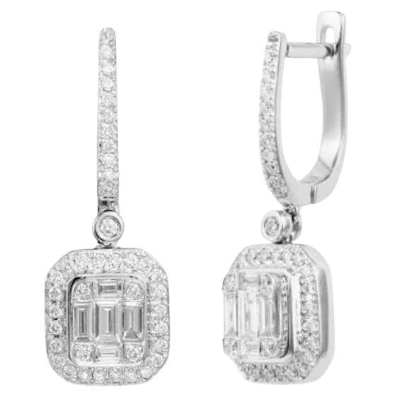 Classic Diamond White 14k Gold Ohrringe Lever-Back  für sie im Angebot