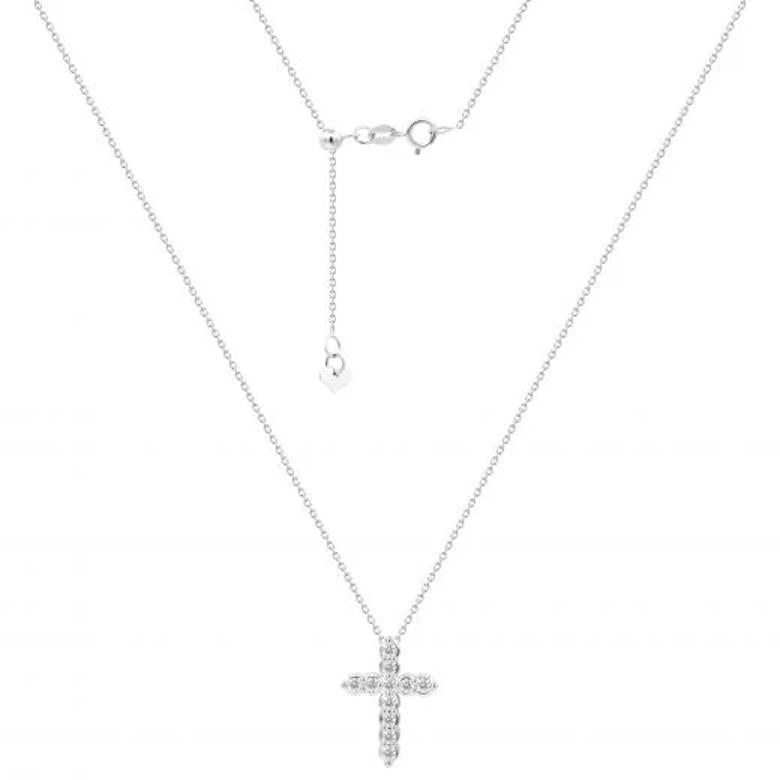 Moderno Collana classica in oro bianco 14k con diamanti per lei in vendita