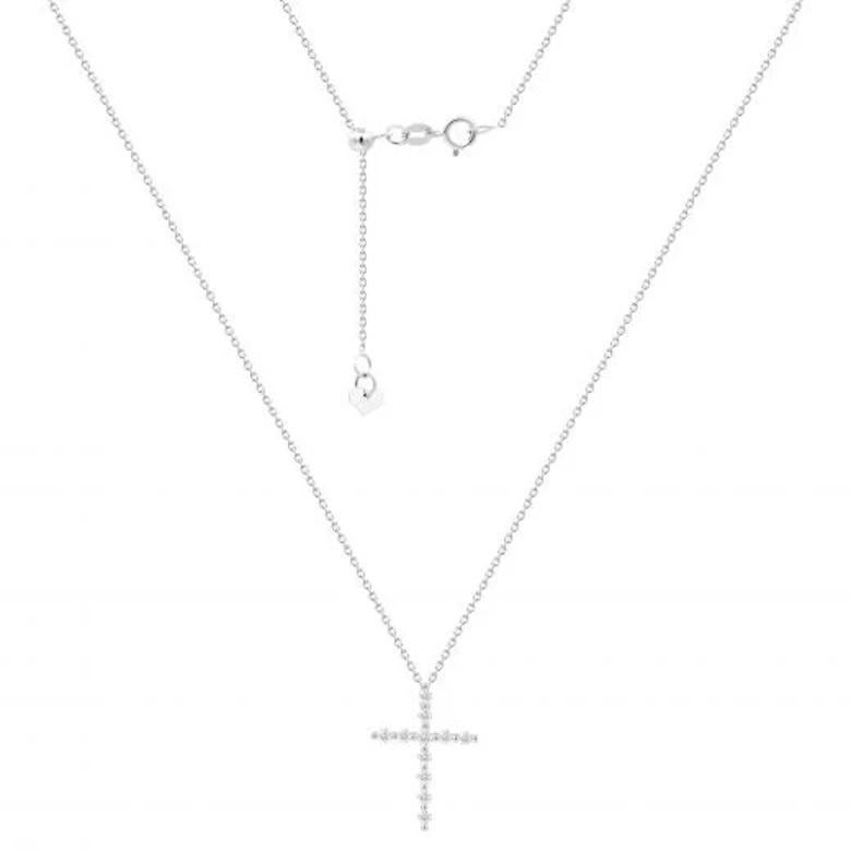 Moderno Collana classica in oro bianco 14k con diamanti per lei in vendita