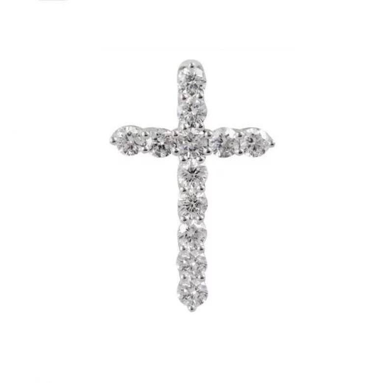 Taglio baguette Ciondolo classico in oro bianco 14k con diamante per lei in vendita