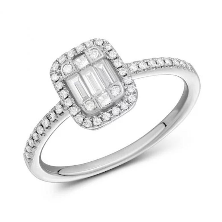 Modern Classic Diamond White 14k Gold Ring  for Her For Sale