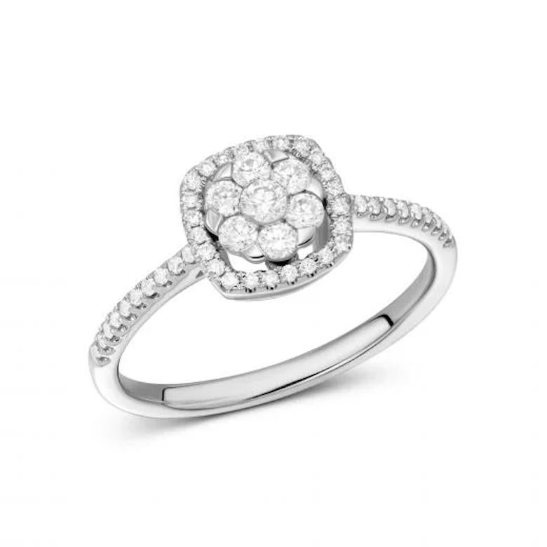 Klassischer Diamant Weiß 14k Gold Ring  für sie (Rundschliff) im Angebot