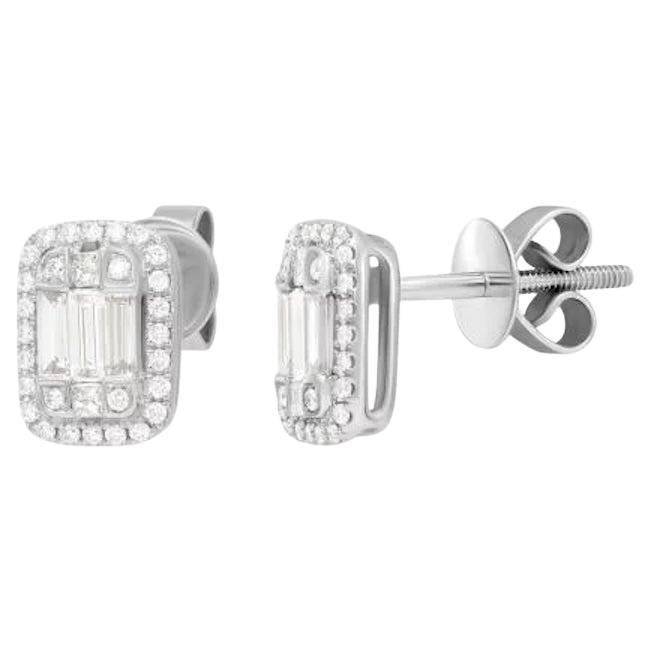 Classic Diamond White 14k Gold Stud Earrings  for Her For Sale