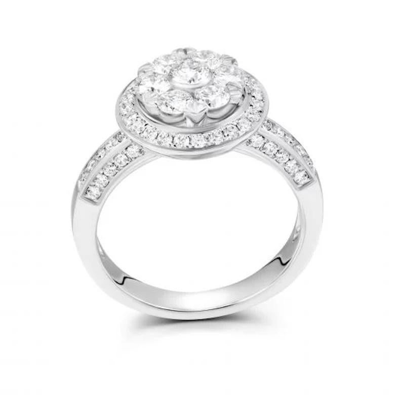 Modern Classic Diamond White 18K Gold Necklace for Her For Sale