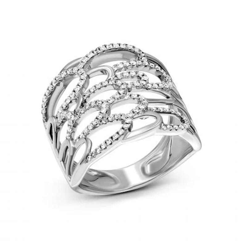 Modern Classic Diamond White 18k Gold Ring  for Her For Sale