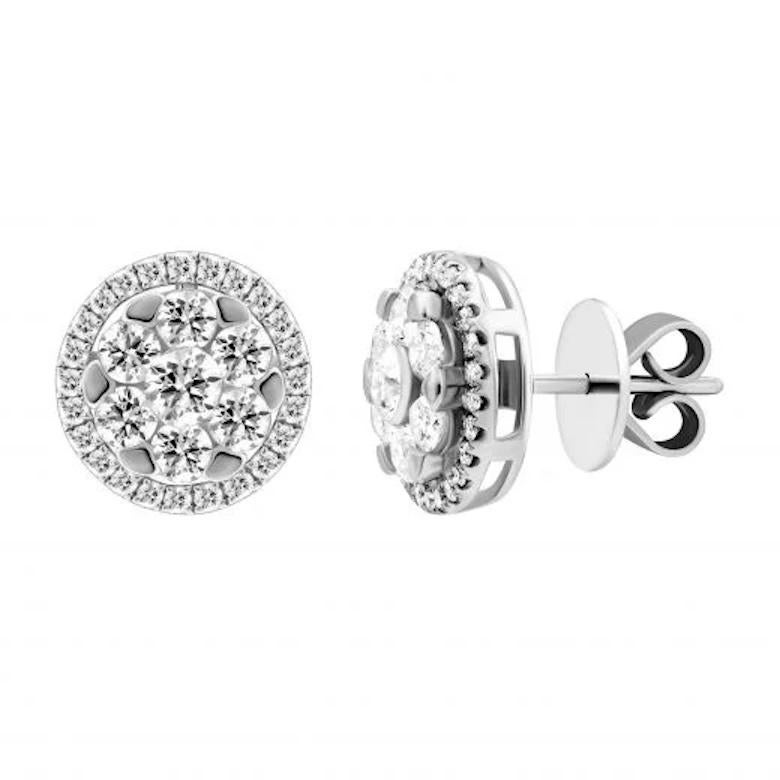 Modern Classic Diamond White 18K Gold Ring for Her For Sale