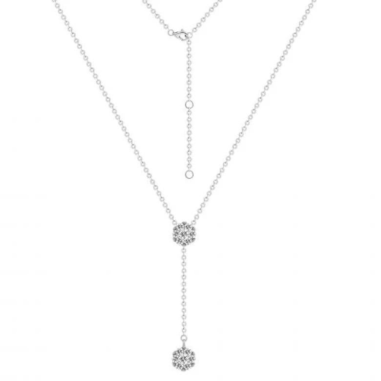Classic Diamond White 18K Gold Stud Drop Earrings for Her For Sale 2