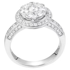 Classic Diamond White 18K Gold Stud Earrings for Her