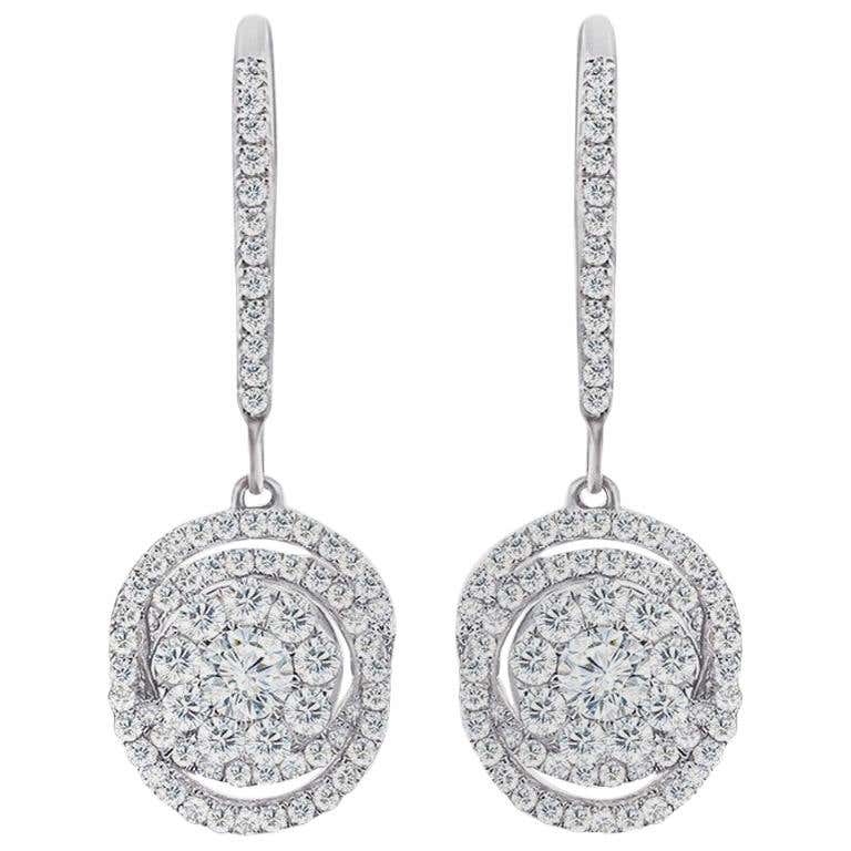 Classic Diamond Drop Earrings For Sale at 1stDibs