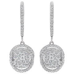 Classic Diamond White Gold Dangle Earrings