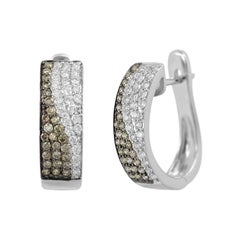 Boucles d'oreilles classiques en or blanc et diamants