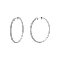 Classic Diamond White Gold Hoop Earrings  for Her