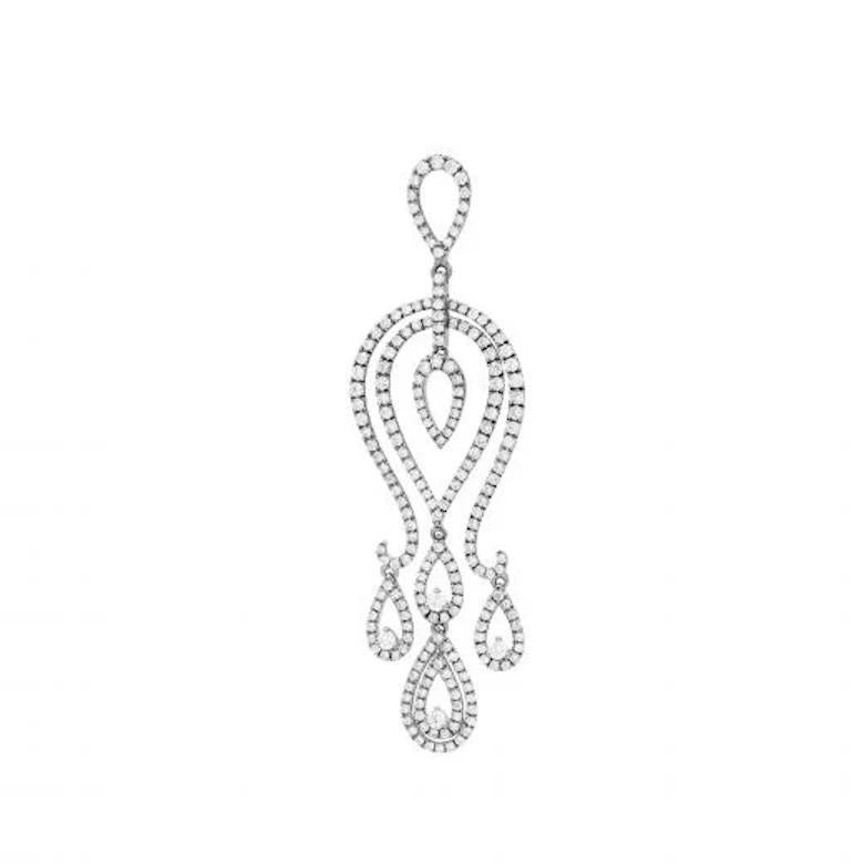 Klassischer Diamant-Weißgold-Anhänger für sie (Antiker Kissenschliff) im Angebot