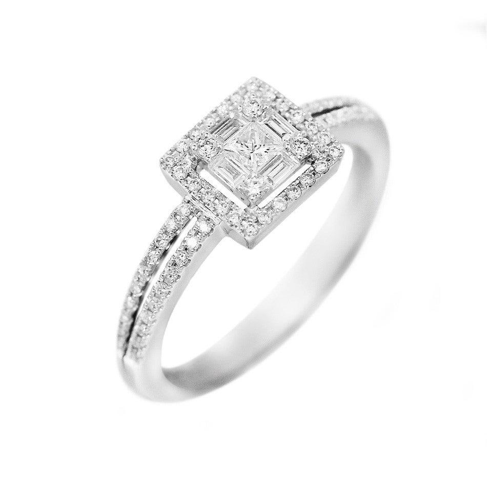 For Sale:  Classic Diamond White Gold Ring 2