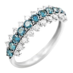 Anello classico con diamante in oro bianco