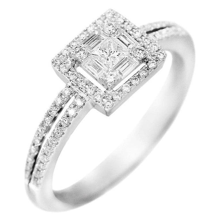 For Sale:  Classic Diamond White Gold Ring