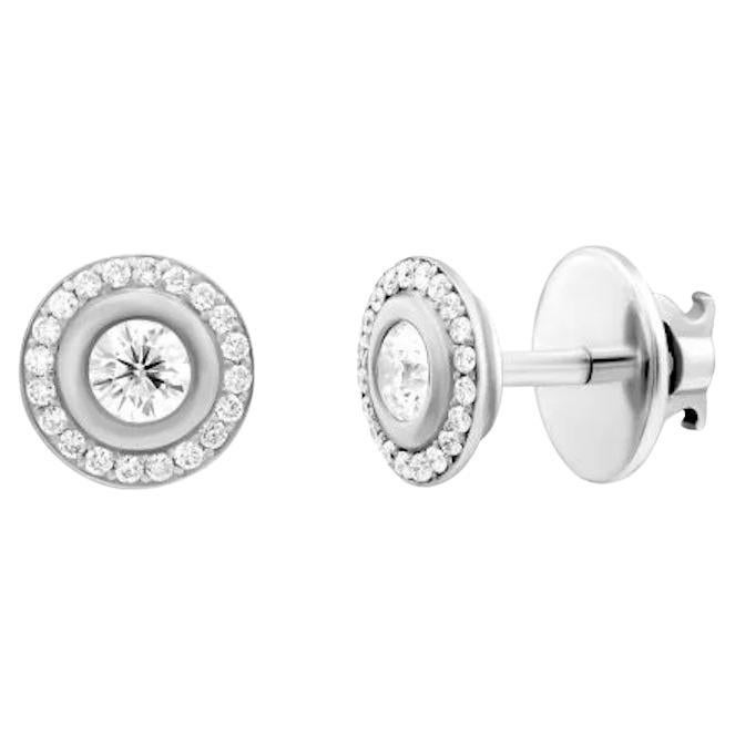 Boucles d'oreilles classiques en or blanc et diamants pour elle