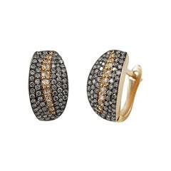 Boucles d'oreilles classiques en or jaune et diamants