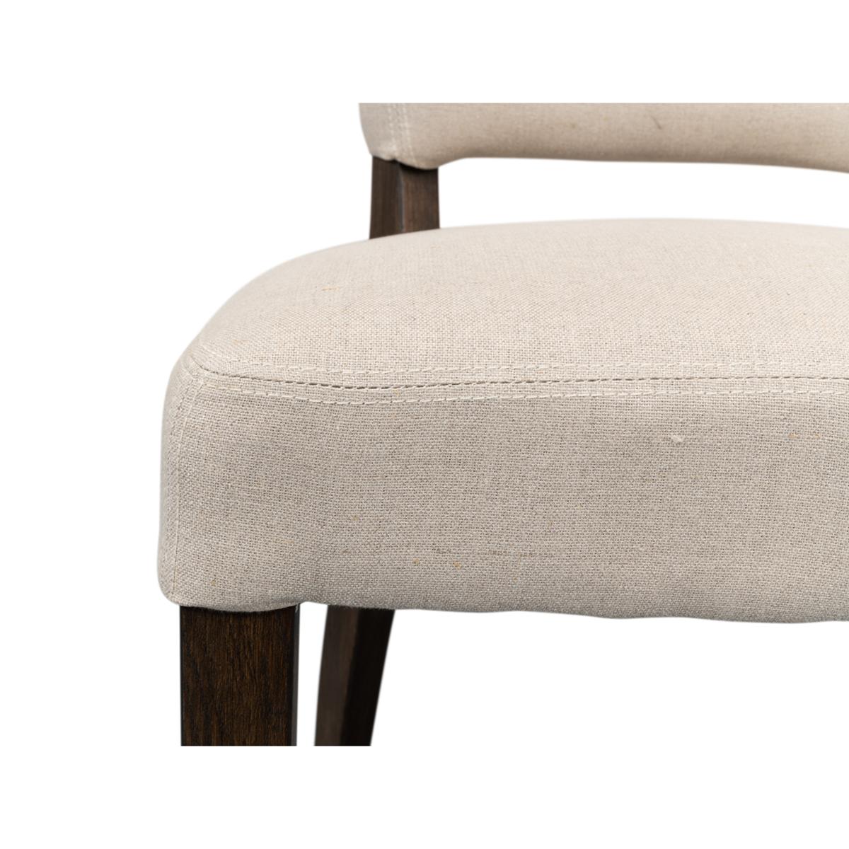 Linen Classic Dining Side Chair For Sale