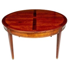 Classic Directoire Style Round Banded And Inlaid Extension Banquet Table 