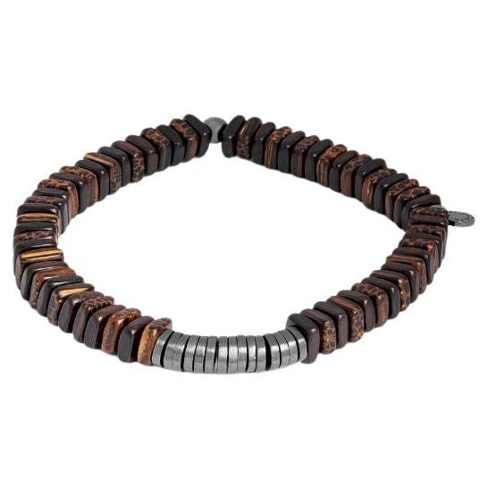 Classic Discs Bracelet in Ebony Wood, Size M